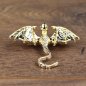 Preview: Drachen Brosche - ausgebreitete Flügel, Ansicht von oben, Gold