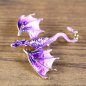 Preview: Dragon Brooch - spread wings, top view, purple