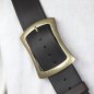 Preview: Einfachen Crossbelt 6 cm, Büffelleder, Dunkelbraun (L)