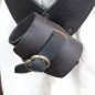 Preview: Einfachen Crossbelt 6 cm, Büffelleder, Dunkelbraun (L)