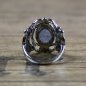 Preview: Triquetra Ring - Silberfarben / Blau