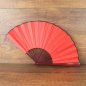 Preview: Bamboo / Silk Fan, Bordeaux-Red, 59 x 34 cm