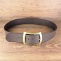 Preview: 6 x 136 cm belt, buffalo leather, brown / circumference 107 – 127 cm / large buckle AM