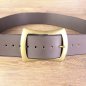 Preview: 6 x 136 cm belt, buffalo leather, brown / circumference 107 – 127 cm / large buckle AM