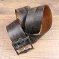 Preview: 7.5 x 140 cm pirate belt, full-grain leather, antique brown - AS / circumference 111 - 134 cm