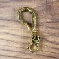 Preview: Haken für Hosenkette / Schlüsselhaken "Skull" Messing