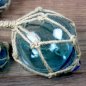 Preview: 8 Glass Fisherman Balls on a Rope - Sea Blue