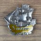 Preview: Piraten Schiff Buckle mit hell-braunem Rumpf