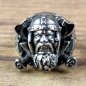Preview: Axt Ring mit grimmigen Wikinger, silberfarben