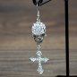 Preview: Ohrring Paar "Strass Totenkopf mit Kreuz" - AS