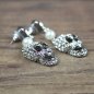 Preview: Ohrring Paar "Strass Totenkopf mit Perle" - AS