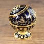 Preview: Aschenbecher "Barock Ball", Farbe: Gold / Blau"Krabbe", Messing