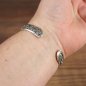 Preview: Metall Armband Wikinger, Schlangen Muster - Farbe: Silber