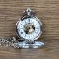 Preview: Taschenuhr - Skelettuhr - Mechanische Uhr mit Ornament Rand