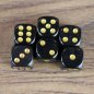 Preview: 6 schwarze Würfel mit goldenen Punkten
