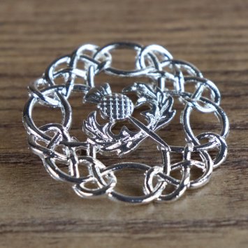 Preview: Brosche schottische Distel im Endlosknoten