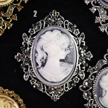 Motiv 1a Kamee Broschen Farbe: Braun, Beige und Altgold