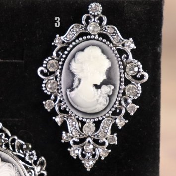 Motiv 2 Kamee Broschen Farbe: Braun, Beige und Altgold