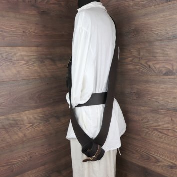 Einfacher Crossbelt in Büffel, dunkelbraun (M-L) - 7,5 cm
