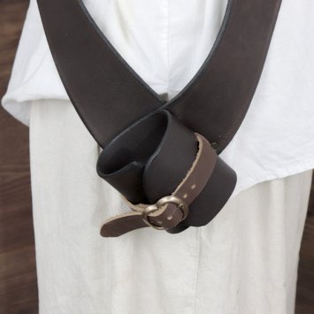 Einfacher Crossbelt in Büffel, dunkelbraun (M-L) - 7,5 cm