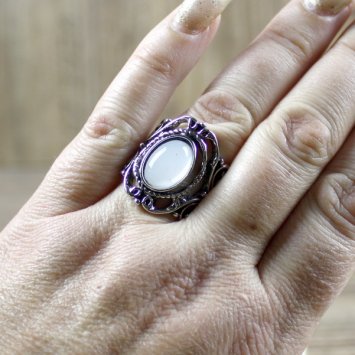 Triquetra Ring - Silberfarben / Blau