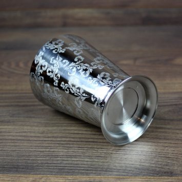 Preview: Edelstahl Becher mit graviertem Muster