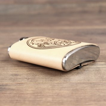 Preview: Flachmann mit Ledermantel, Motiv 