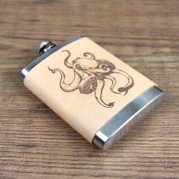 Preview: Flachmann mit Ledermantel, Motiv 