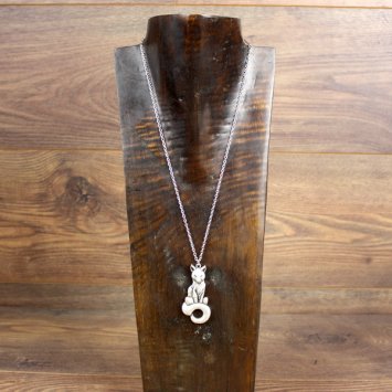 Preview: Fuchs Anhänger mit Kette, Farbe: Altsilber