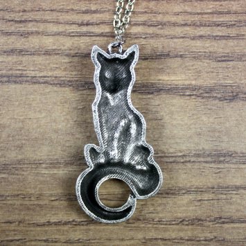 Preview: Fuchs Anhänger mit Kette, Farbe: Altsilber