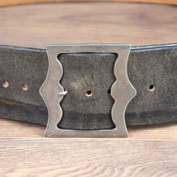 7.5 x 140 cm pirate belt, full-grain leather, antique brown - AS / circumference 111 - 134 cm