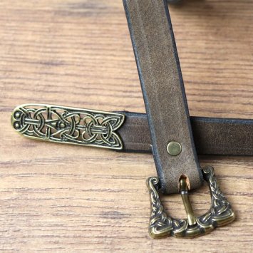 2 x 155 cm - Viki Belt, Antique Brown, AB, with metal tip