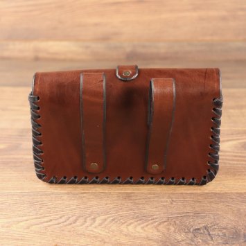 Gürteltasche "Jan", schmal, 18 x 12 x 4 cm - Mittelbraun