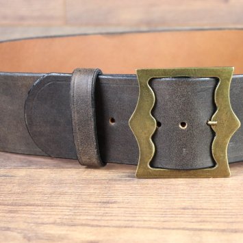 Belt loop for wide belts, antique brown