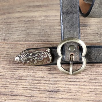 2 x 145 cm - Medieval / Fantasy Belt, Antique Brown, AM, with Metal Tip