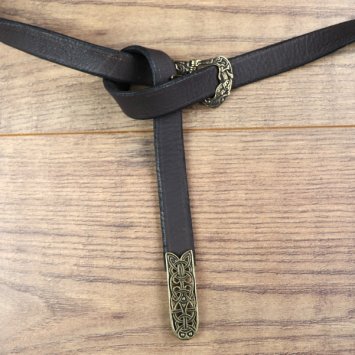 Preview: 2 x 170 cm Viking / Birka belt, buffalo leather with end piece
