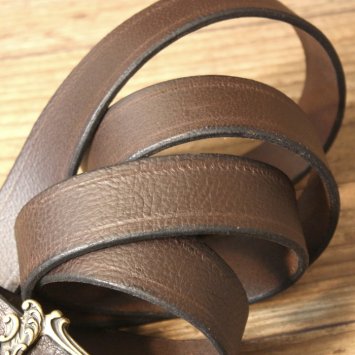 Preview: 3.5 x 147 cm Baroque belt, buffalo leather, brown