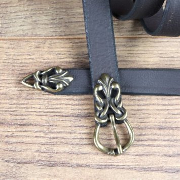 Preview: 2 x 167 cm Gothic Wiki Belt, buffalo leather with end piece