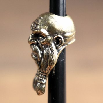 6 mm hair bead bearded man's head - AM