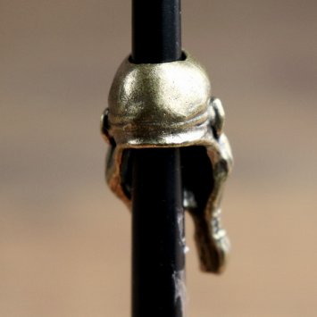 6 mm hair bead bearded man's head - AM