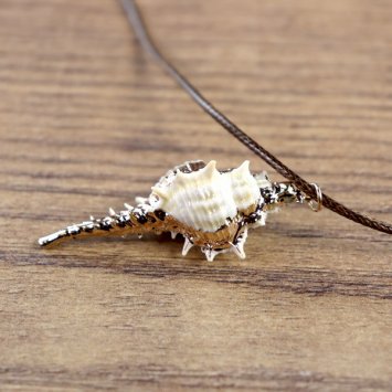 "Muschelkette", Stachelschnecken Gehäuse mit goldener Farbe