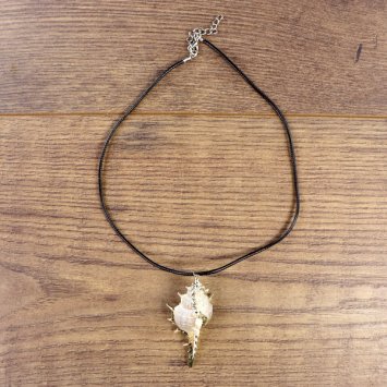 "Muschelkette", Stachelschnecken Gehäuse mit goldener Farbe