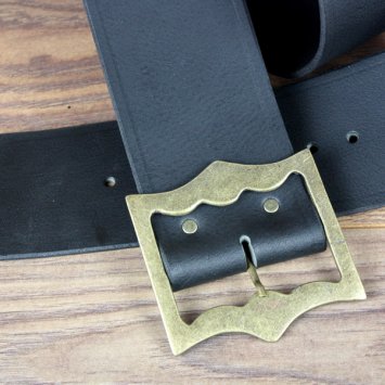Preview: 7,5 x 146 cm - Piraten Gürtel, Büffelleder, Schwarz AM