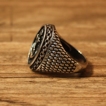 Preview: Anker Ring, silberfarben