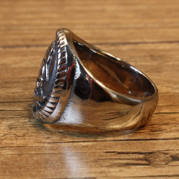 Preview: Piraten Schiff Ring, Oval, silberfarben