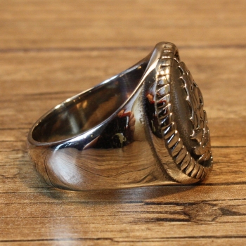 Preview: Piraten Schiff Ring, Oval, silberfarben