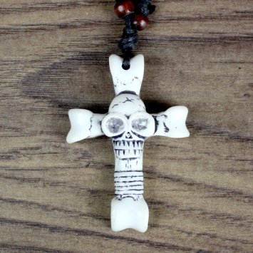 Amulett Knochenkreuz, weiß
