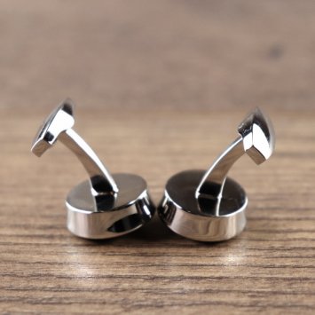 Manschettenknöpfe - Kompass Weiß-blaues Ziffernblatt, beweglich