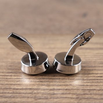 Manschettenknöpfe - Kompass Weiß-blaues Ziffernblatt, beweglich