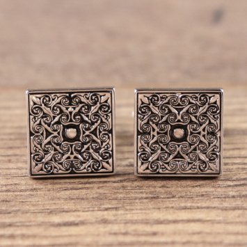 Manschettenknöpfe - Ornament 1, Farbe: Silber